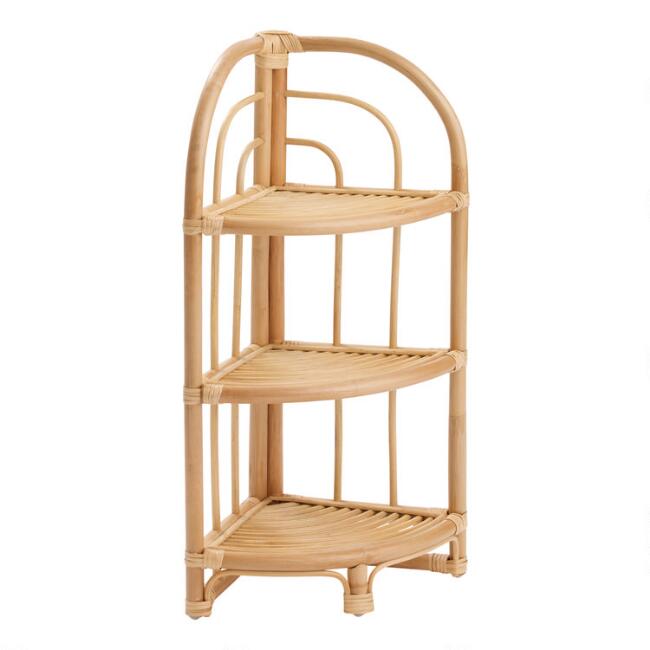 Natural Rattan Corner Shelf SH558151